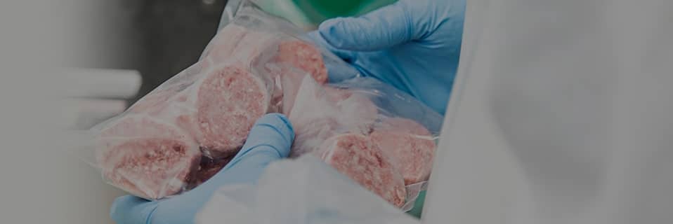 冷凍の小判型ミニステーキの工場ライン